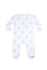 Blue Rocking Horse Crossover Footie - Born Childrens Boutique