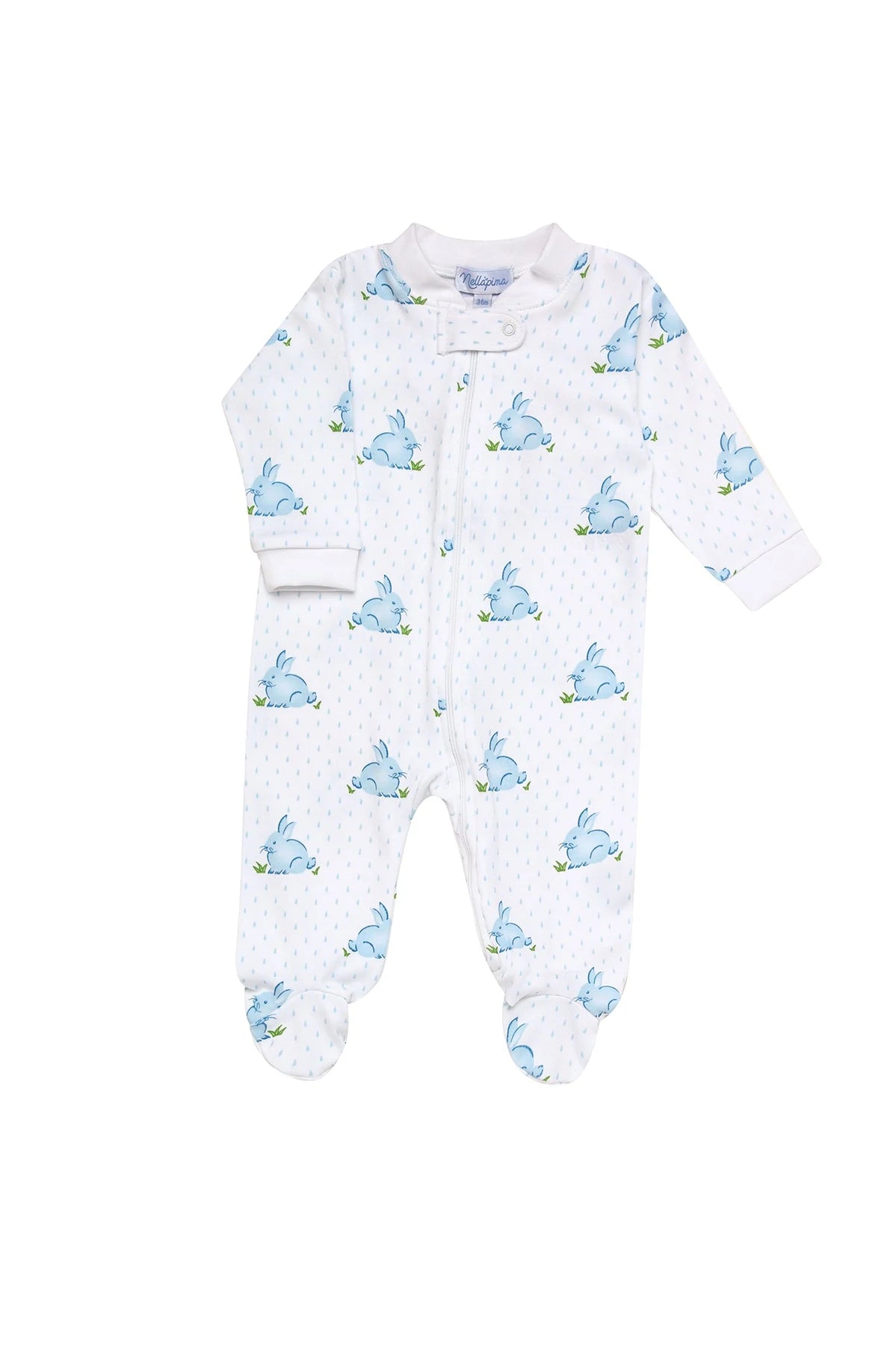 Blue Bunny Zipper Footie - Born Childrens Boutique