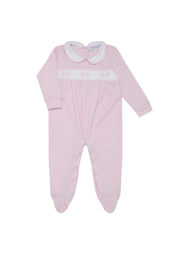 Smocked Bow Footie - Born Childrens Boutique