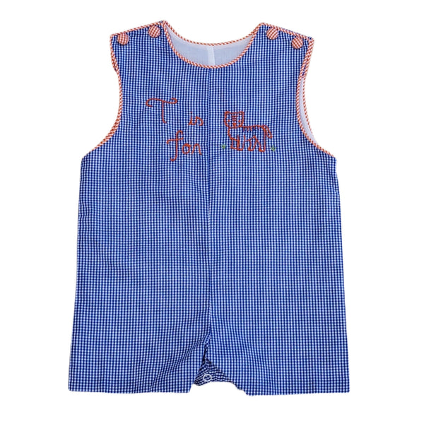 Orange/Navy Tiger Shortall - Born Childrens Boutique