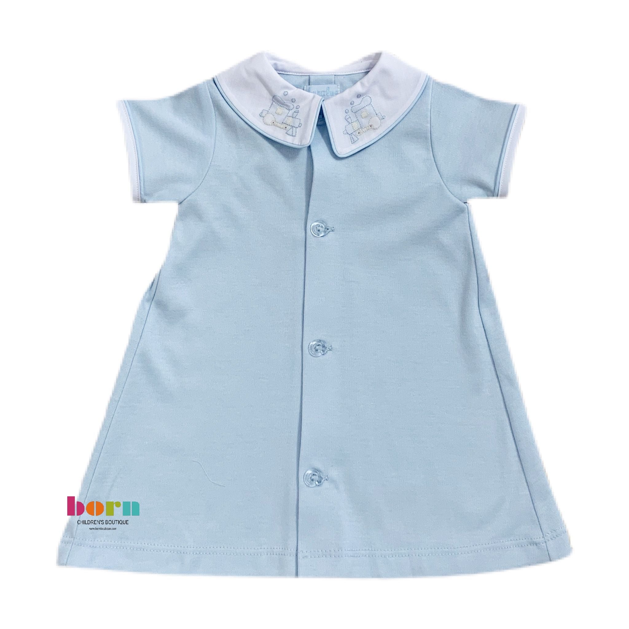 Knit Gown, Blue Train - Born Childrens Boutique