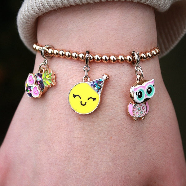 Charm It! Gold Stretch Bead Bracelet - Born Childrens Boutique