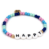 Charm It! Gold Happy Stretch Bead Bracelet - Born Childrens Boutique