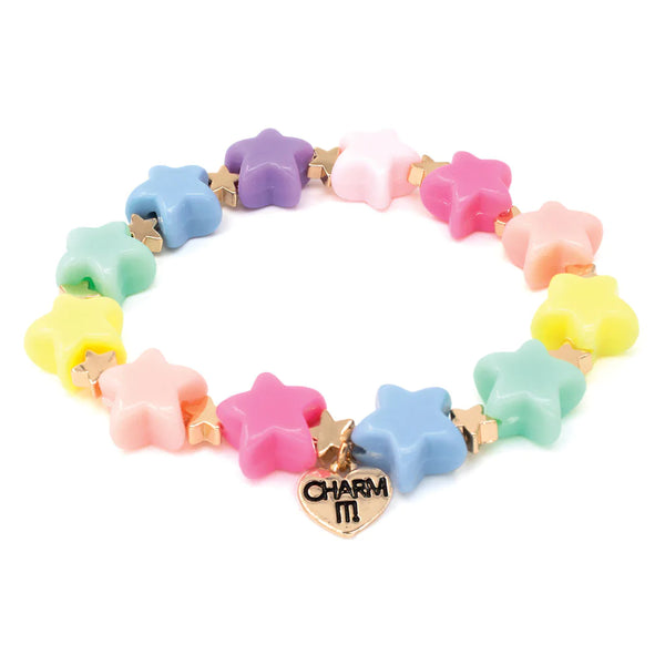 Charm It! Gold Pastel Start Stretch Bead Bracelet - Born Childrens Boutique