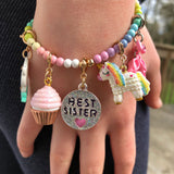 Charm It!, Gold Glitter Best Sister Charm - Born Childrens Boutique