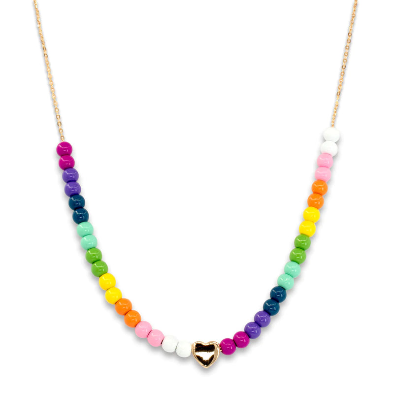 Charm It! Gold Rainbow Bead Necklace - Born Childrens Boutique