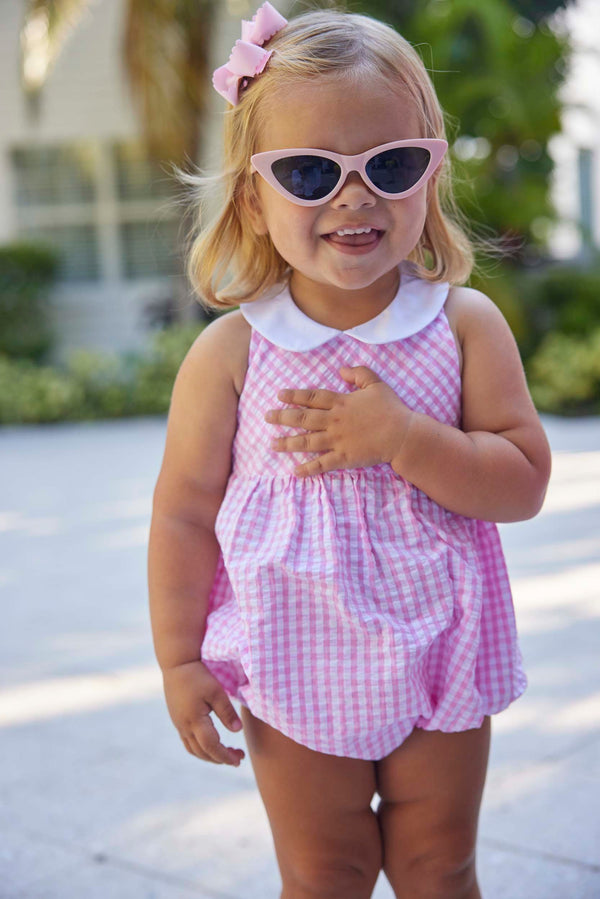 Little English Betty Halter Bubble - Preppy Pink Gingham - Born Childrens Boutique