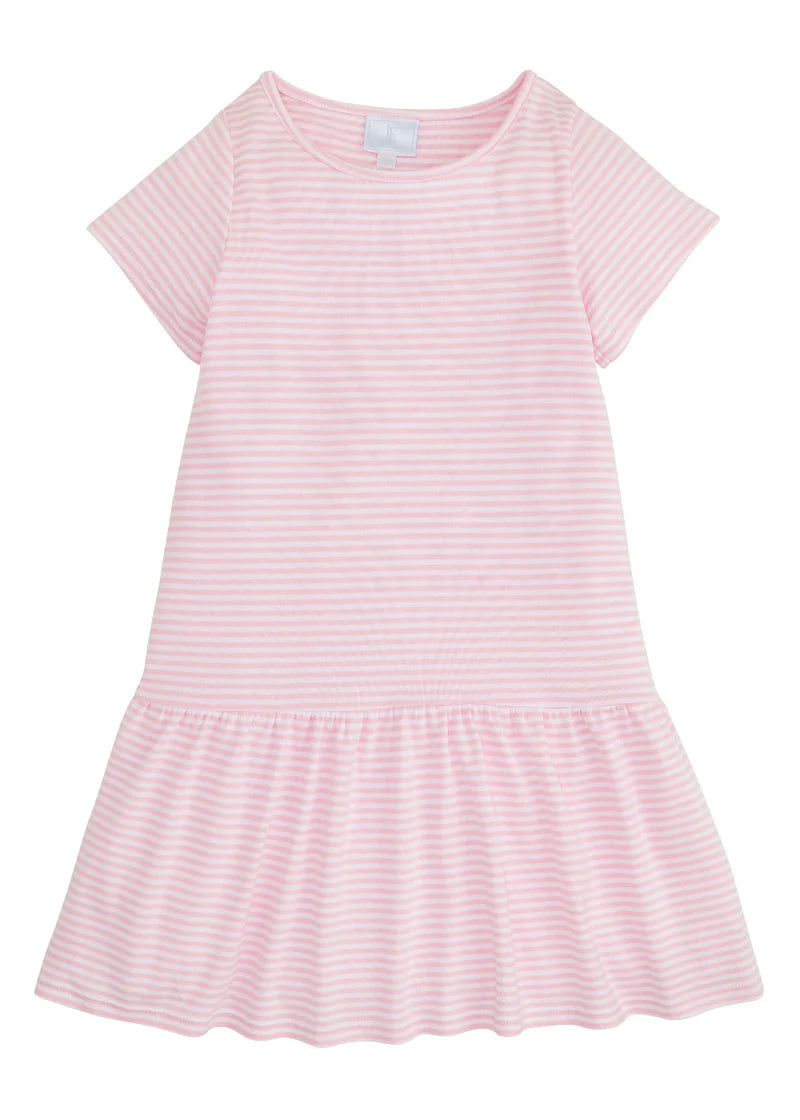 Little English Chanel T-Shirt Dress - Light Pink Stripe 7