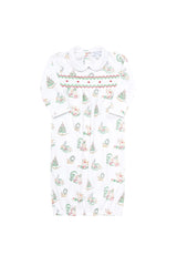 Christmas Toile Smocked Gown - Born Childrens Boutique