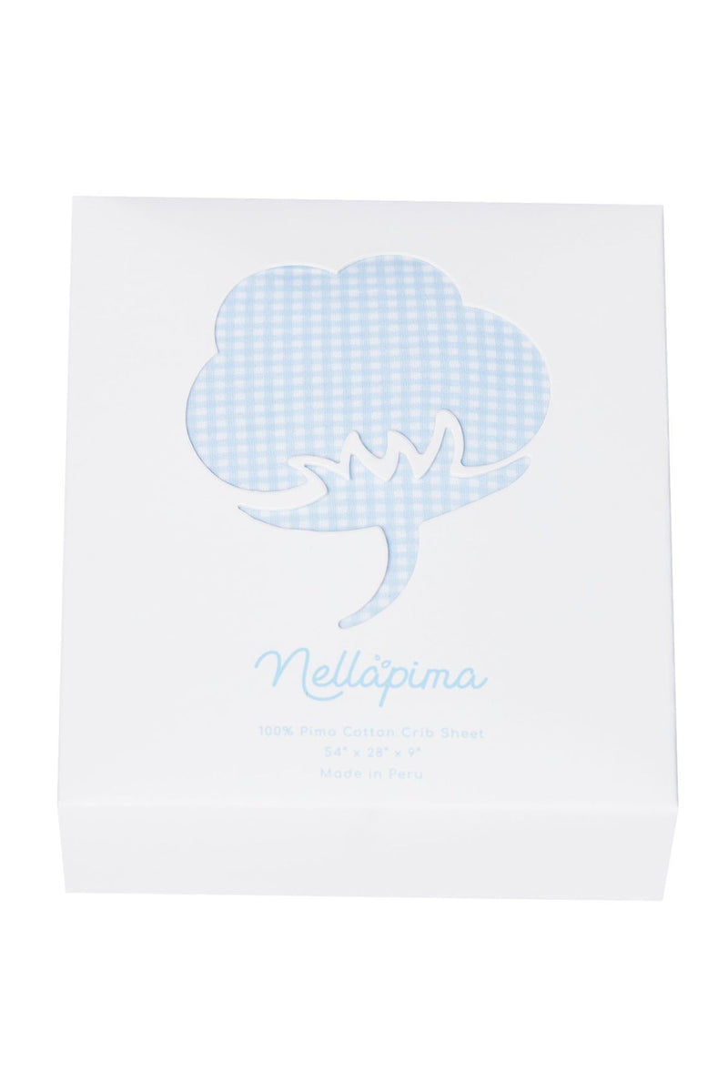 Blue Gingham Baby Crib Sheets - Born Childrens Boutique