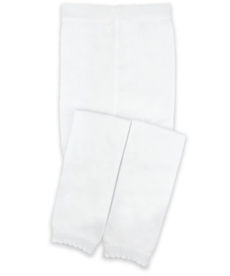 Jeffries Scalloped Pima Cotton Tights White - Born Childrens Boutique