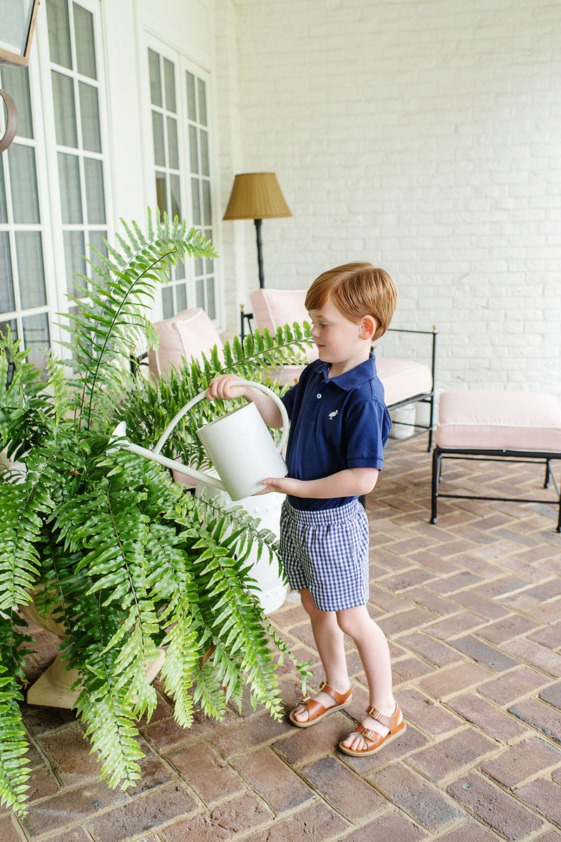 Prim and Proper Polo Nantucket Navy With Worth Avenue White Stork - Born Childrens Boutique