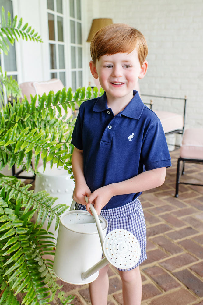Prim and Proper Polo Nantucket Navy With Worth Avenue White Stork - Born Childrens Boutique