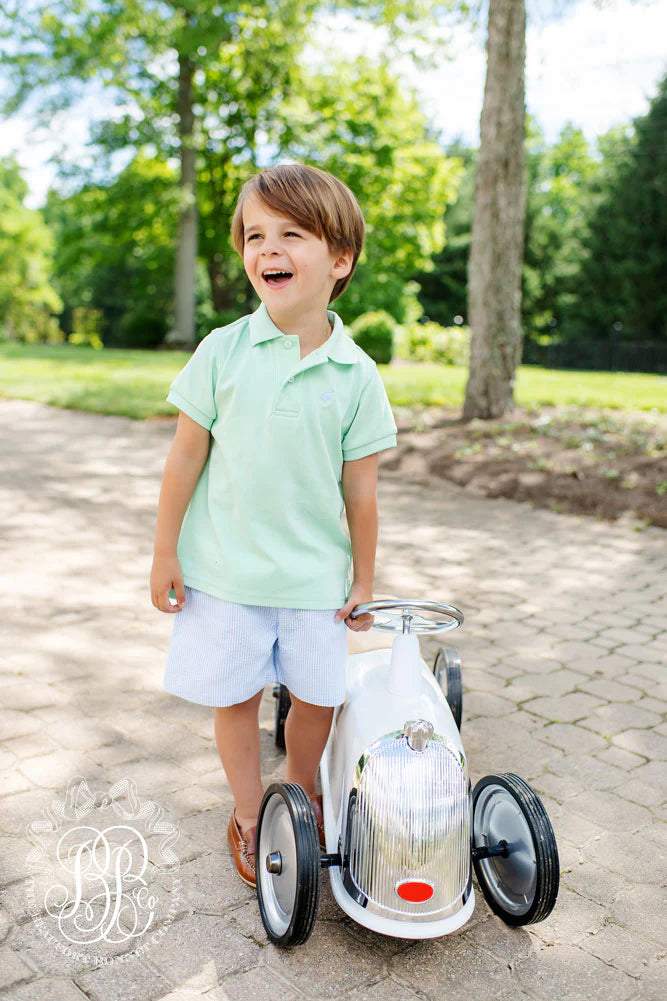 Shelton Shorts Breakers Blue Seersucker With Breakers Blue Stork - Born Childrens Boutique
