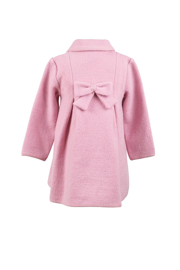 Pre-Order Marae Princess Bow Back Coat, Light Pink - Born Childrens Boutique