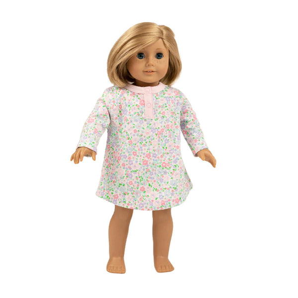 Dolly's Nightingale Nightgown Mountain Brook Mini Floral With Palm Beach Pink - Born Childrens Boutique
