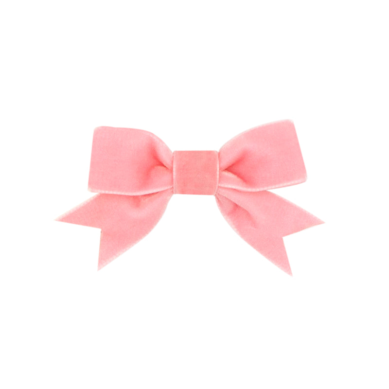 Wee Ones Blush Velvet Bowtie w/ Fancy Tail - Born Childrens Boutique