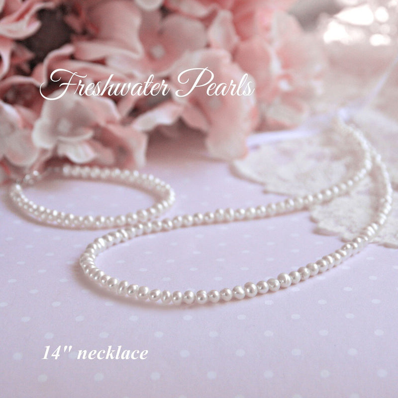 14" Freshwater Pearl Necklace (Bracelet not included) - Born Childrens Boutique
