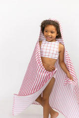 Pre-Order Double Bow Tie Knot Bikini Red Windowpane Plaid - Born Childrens Boutique