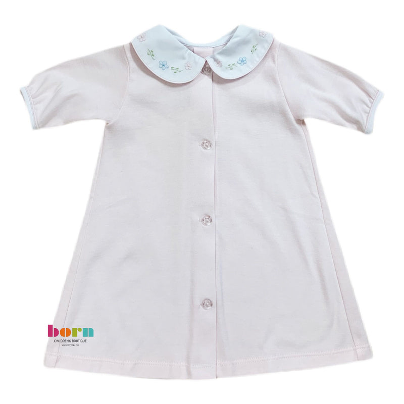 Knit Daygown, Pink/Flower - Born Childrens Boutique