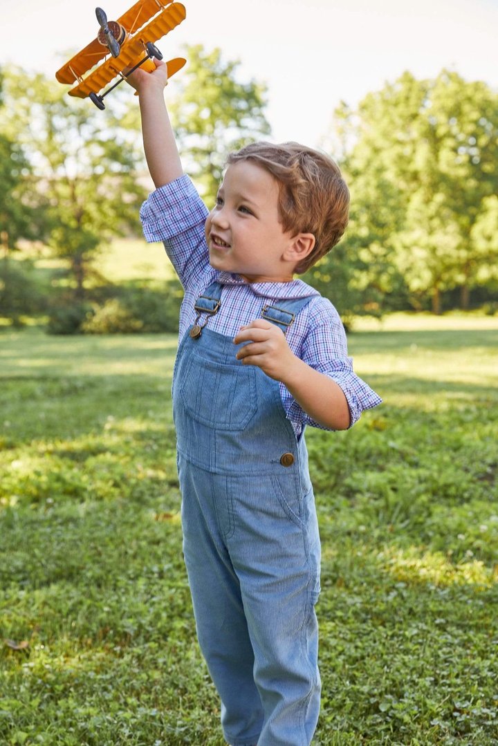 Essential Overall Stormy Blue Corduroy - Born Childrens Boutique