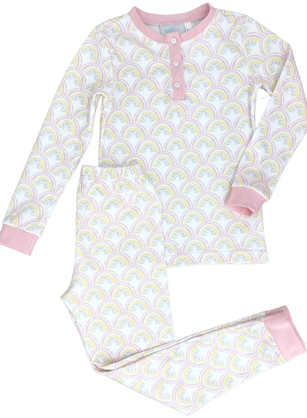 Pre-Order James and Lottie Rainbow Jammies Top & Pant - Born Childrens Boutique