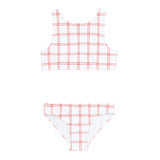 Pre-Order Double Bow Tie Knot Bikini Red Windowpane Plaid - Born Childrens Boutique
