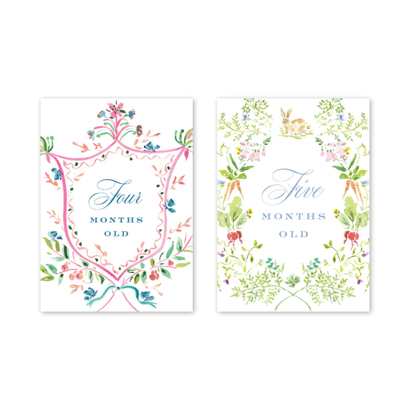 Floral Crest  Milestone Cards - Born Childrens Boutique