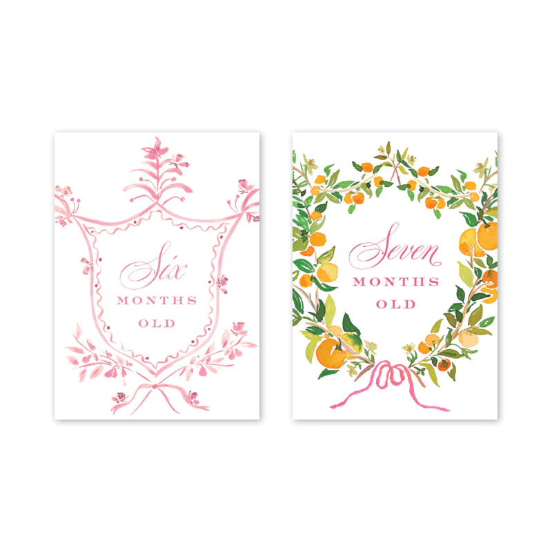 Floral Crest  Milestone Cards - Born Childrens Boutique