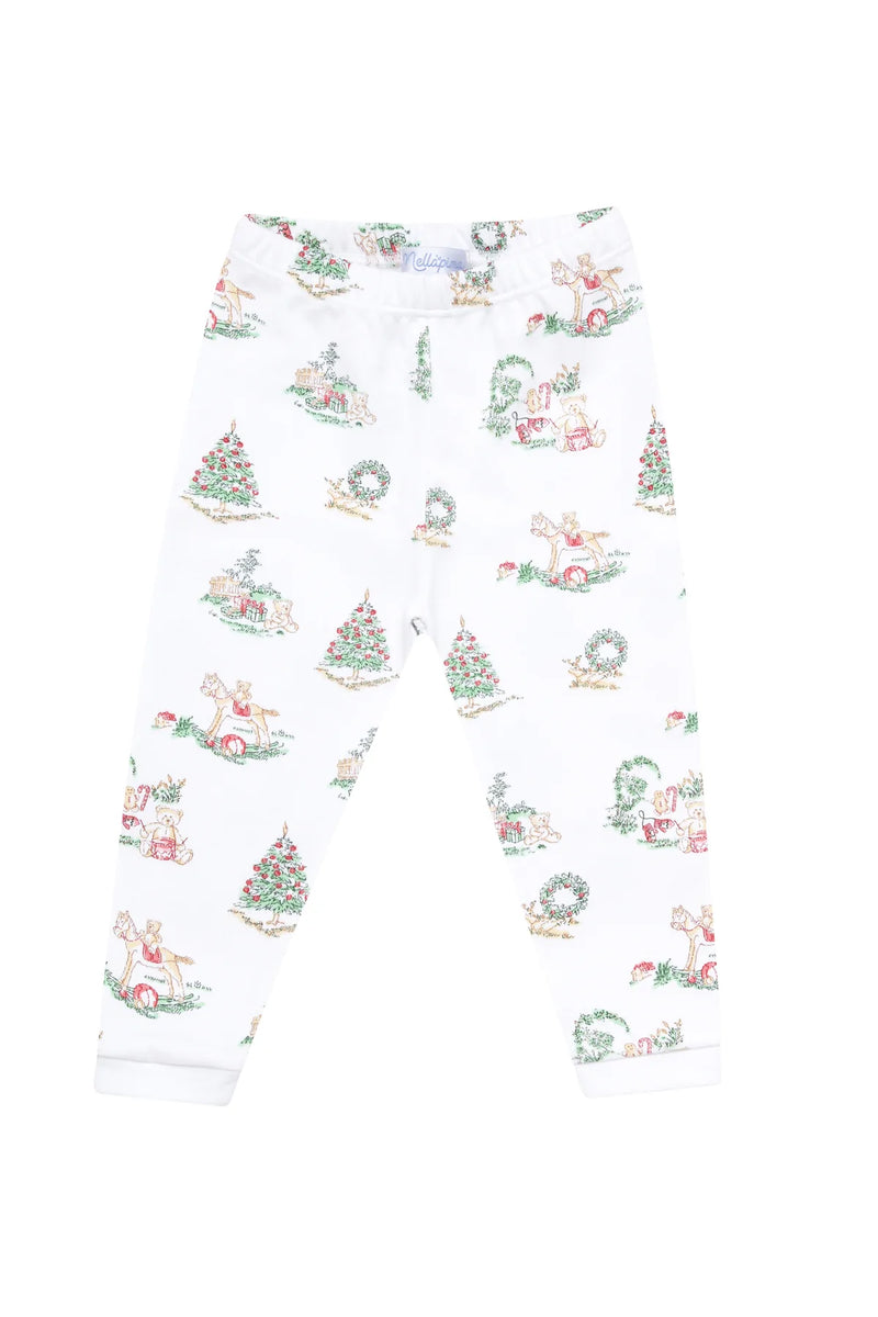 Girl Christmas Toile Pajamas Set - Born Childrens Boutique