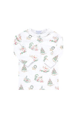 Girl Christmas Toile Pajamas Set - Born Childrens Boutique
