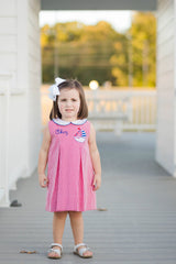 Pre-Order Ahoy Dress in Red Micogingham - Born Childrens Boutique