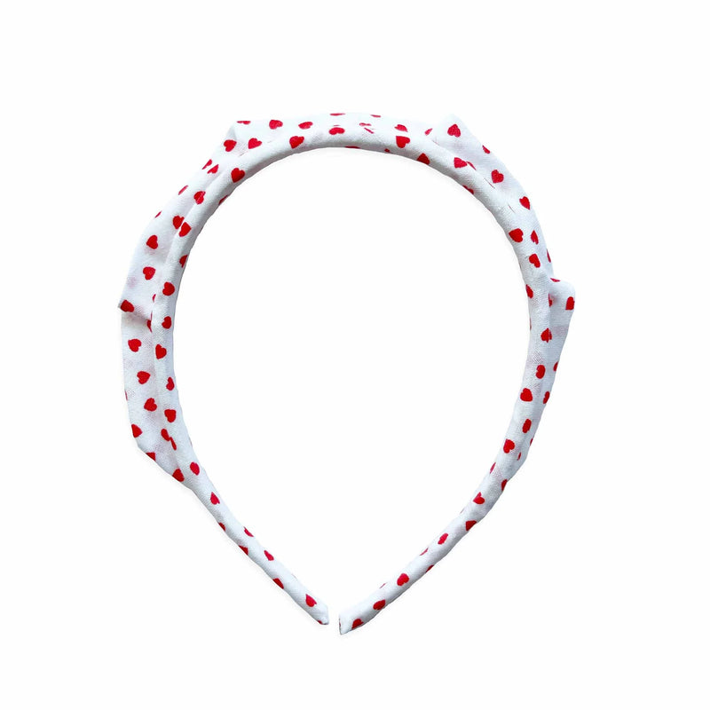 Solid Crown Headband, Red Hearts - Born Childrens Boutique
