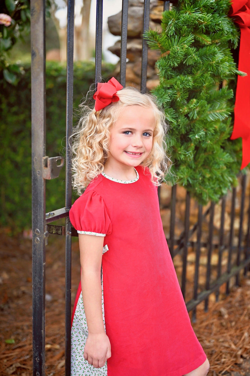 Pre-Order Girls Holly Cece Red Cord Dress - Born Childrens Boutique