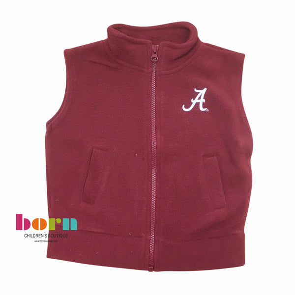 Crimson Polar Fleece Vest - Born Childrens Boutique