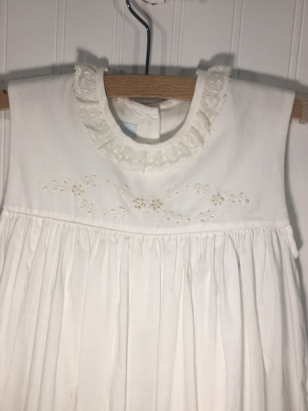 Heirloom Sleeveless Dress White with Ecru - Born Childrens Boutique