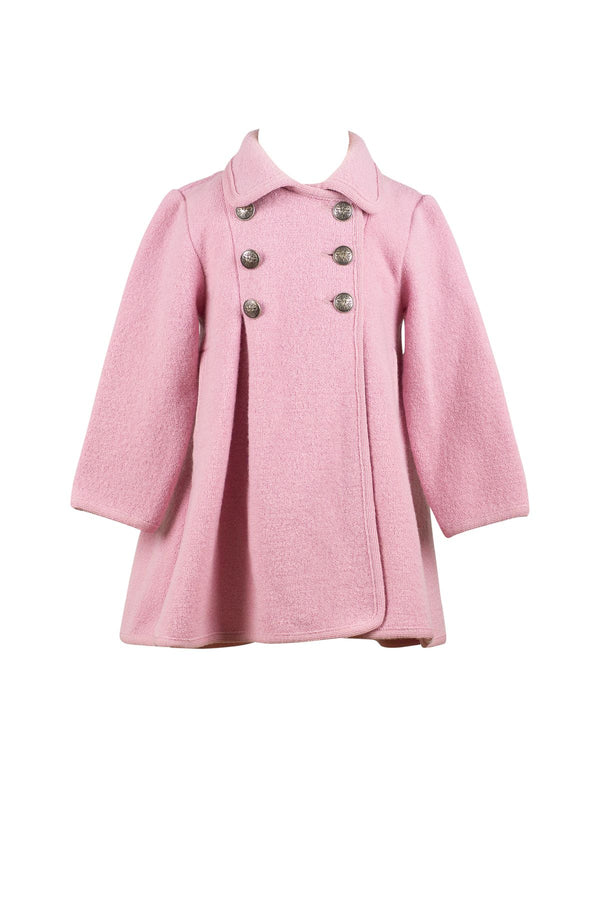 Pre-Order Marae Princess Bow Back Coat, Light Pink - Born Childrens Boutique