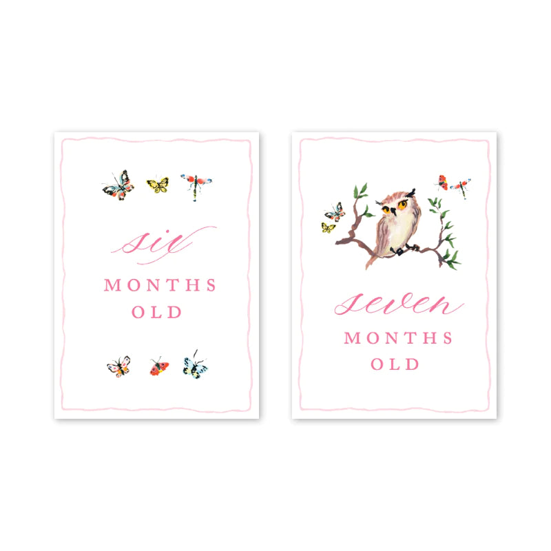 Woodland Pink Milestone Cards - Born Childrens Boutique