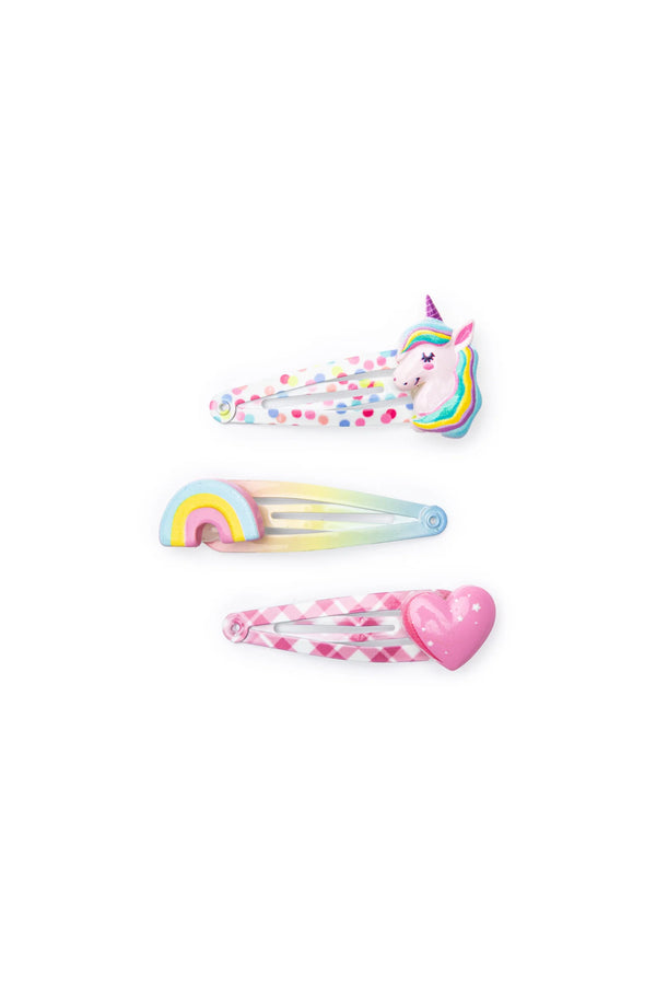 Unicorn Cutie Hairclips 3 Pc - Born Childrens Boutique