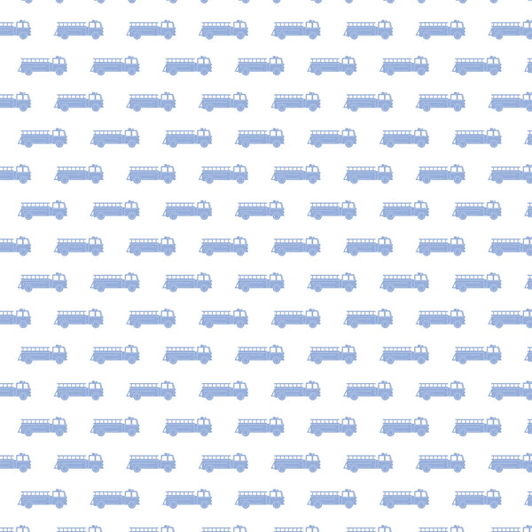 James Boys Pima Cotton Underwear Set - Fire Truck Blue/White - Born Childrens Boutique