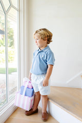 Shelton Shorts Breakers Blue Seersucker With Breakers Blue Stork - Born Childrens Boutique