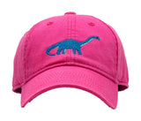 Kids Baseball Hat, Brontosaurus on Pink - Born Childrens Boutique