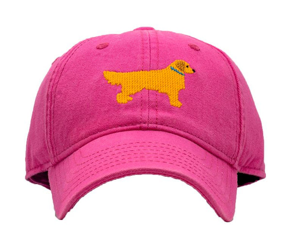 Kids Baseball Hat, Golden Retriever on Bright Pink - Born Childrens Boutique