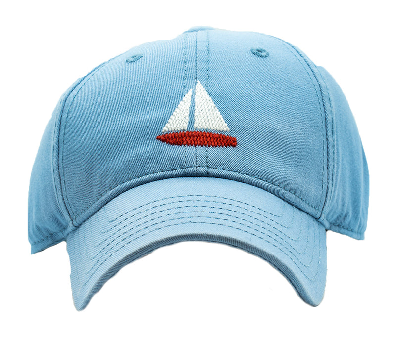 Kids Baseball Hat, Sailboat on Faded Chambray - Born Childrens Boutique