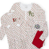 Parker Zipper Pajama - Candy Canes And Holly - Born Childrens Boutique