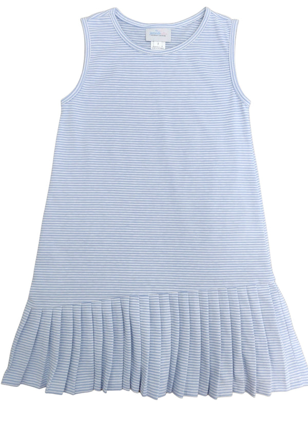 Pre-Order James and Lottie Blue Stripe Pima Tennis Dress - Born Childrens Boutique