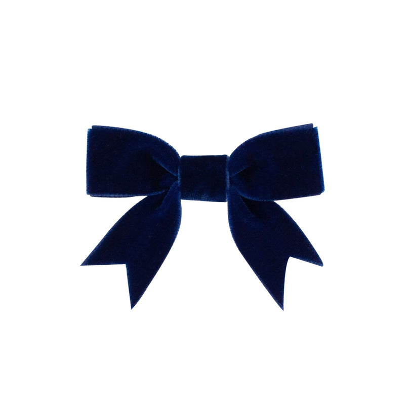 Wee Ones Navy Velvet Bowtie w/ Fancy Tail - Born Childrens Boutique