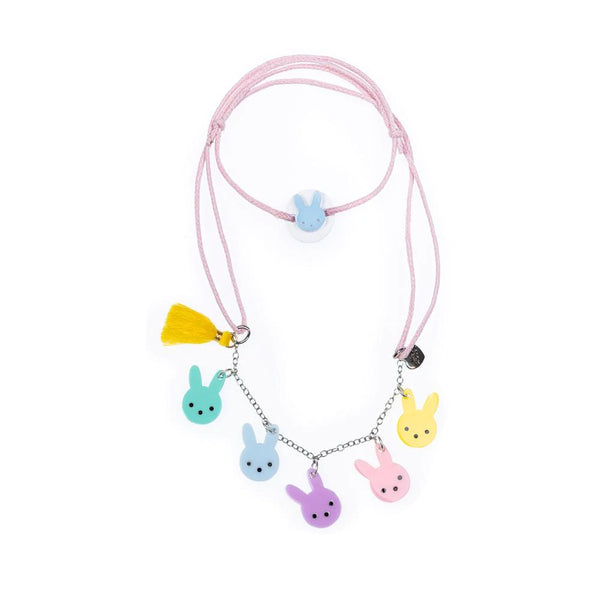 Pastel Bunnies w/ Tail Necklace - Born Childrens Boutique