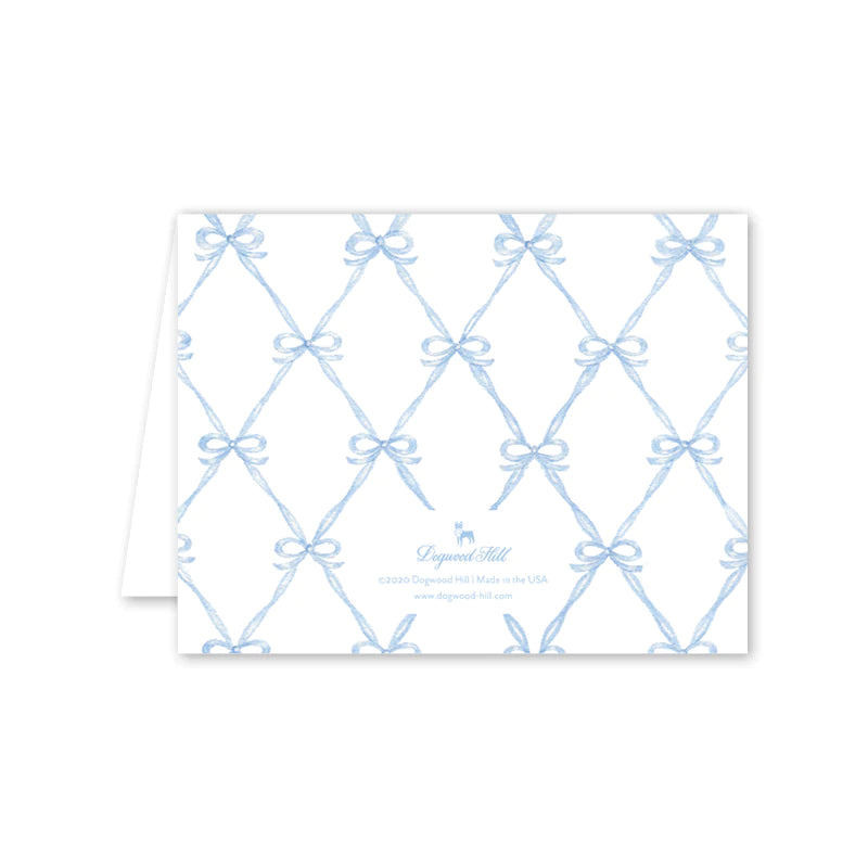Rattle and Blue Bow Card - Born Childrens Boutique
