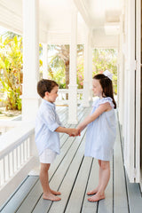 Sheffield Shorts Worth Avenue White With Multicolor Stork - Born Childrens Boutique
